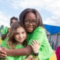 Two girls at Charlotte Girls on the Run spring program