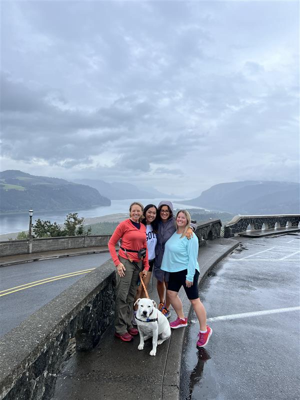 GOTR Communications Team - four women and a dog smiling outdoors